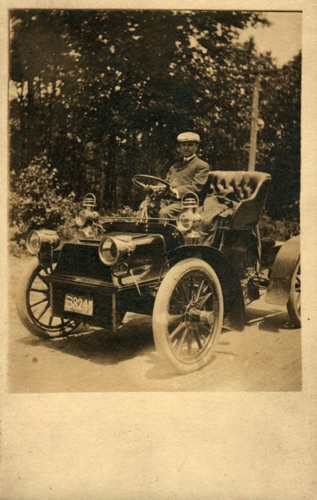 Gentleman in Horseless Carriage #3824NJ. Circa 1910 chs-004067